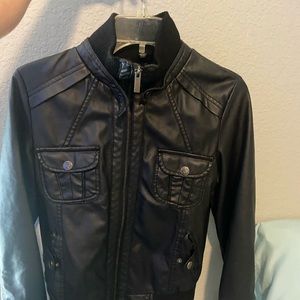 Black leather jacket